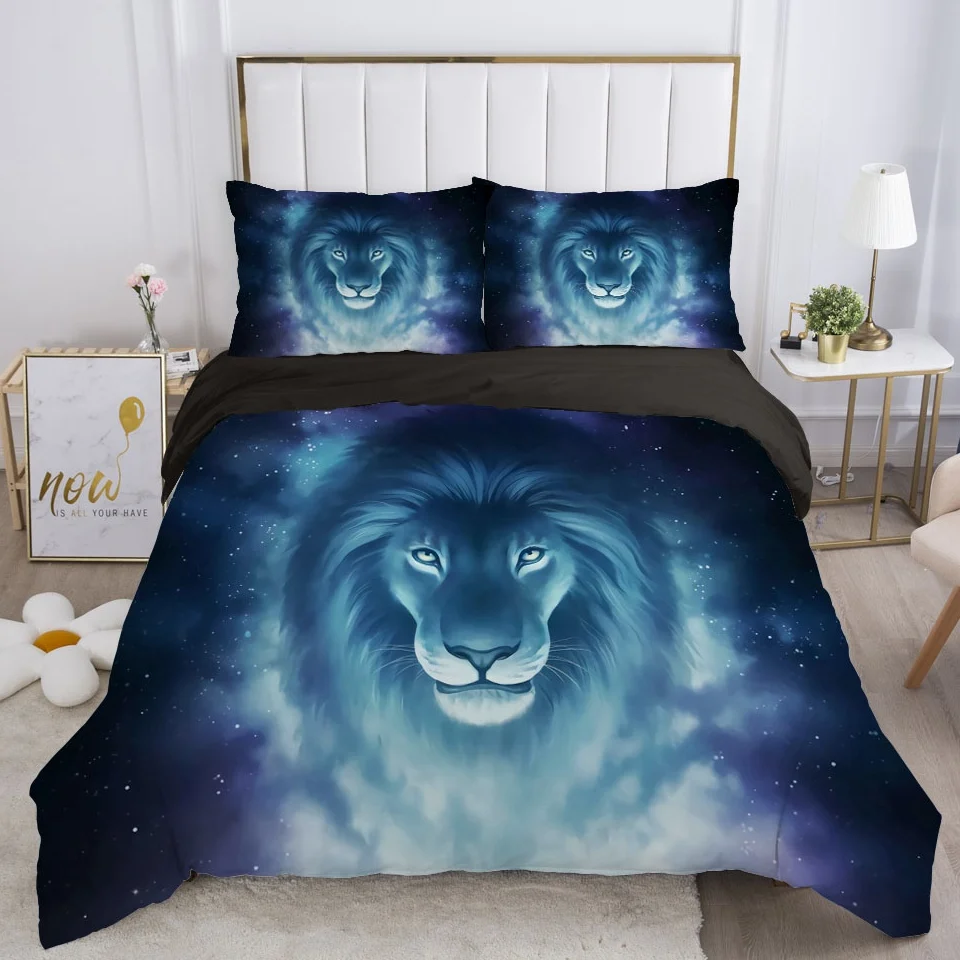 

Комплекты постельного белья с 3D одеялом, двойное/евро/150/130/90, комплект пододеяльников, одеяло, пододеяльник и наволочка, с принтом в виде гал...