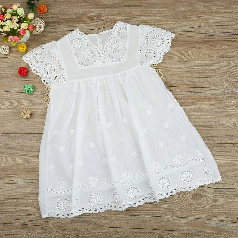

Kids Baby Girls Casual Dress Child Lace Princess Hollow Dress Clothes Sundress