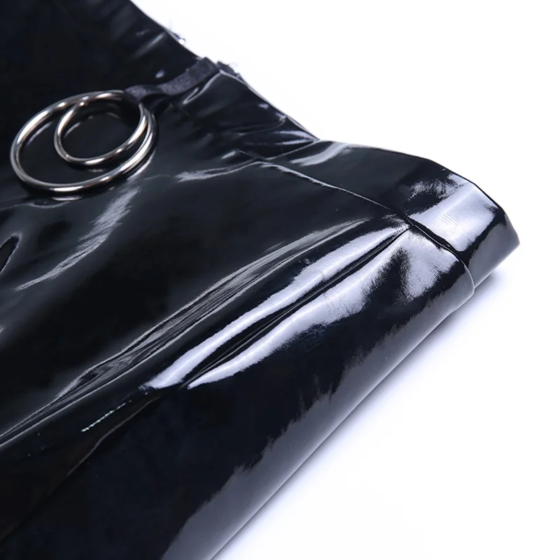 

Cross Bandage Backless Zipper Sexy Pu Faux Leather Crop Top Women Summer 2021 Crop Top Female Streetwear Womens Clothing AA5784