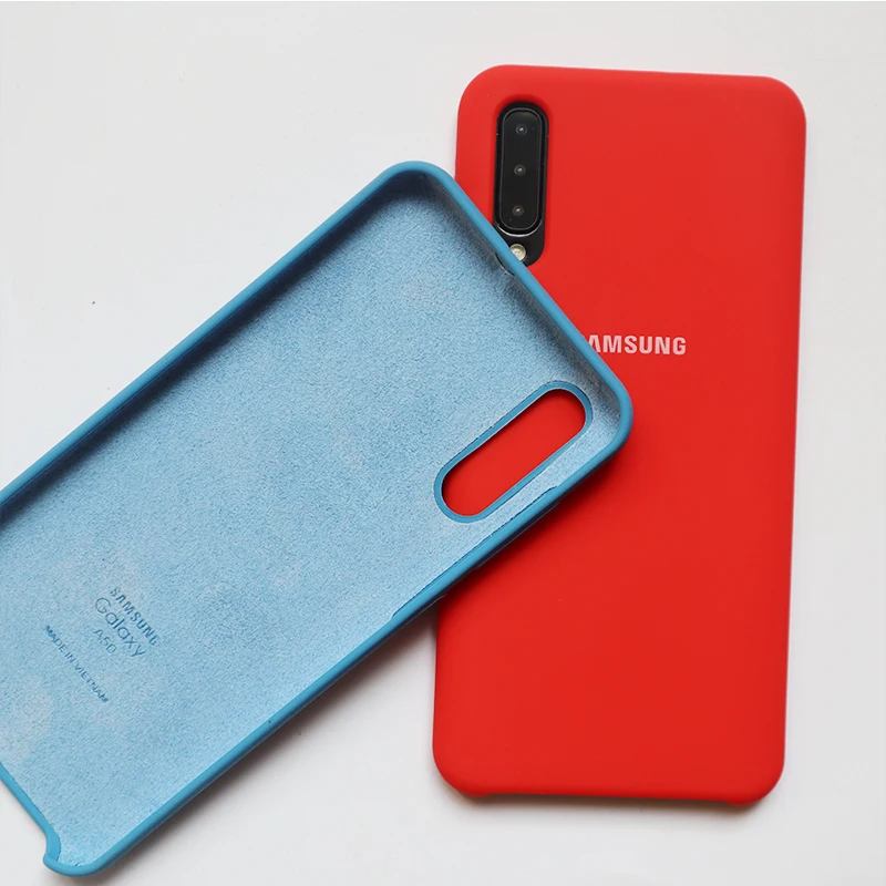 Чехол для samsung Galaxy A10 A30 A40 A50 A60 A70 A8S, жидкий силиконовый чехол, шелковистый мягкий на ощупь защитный чехол для задней панели