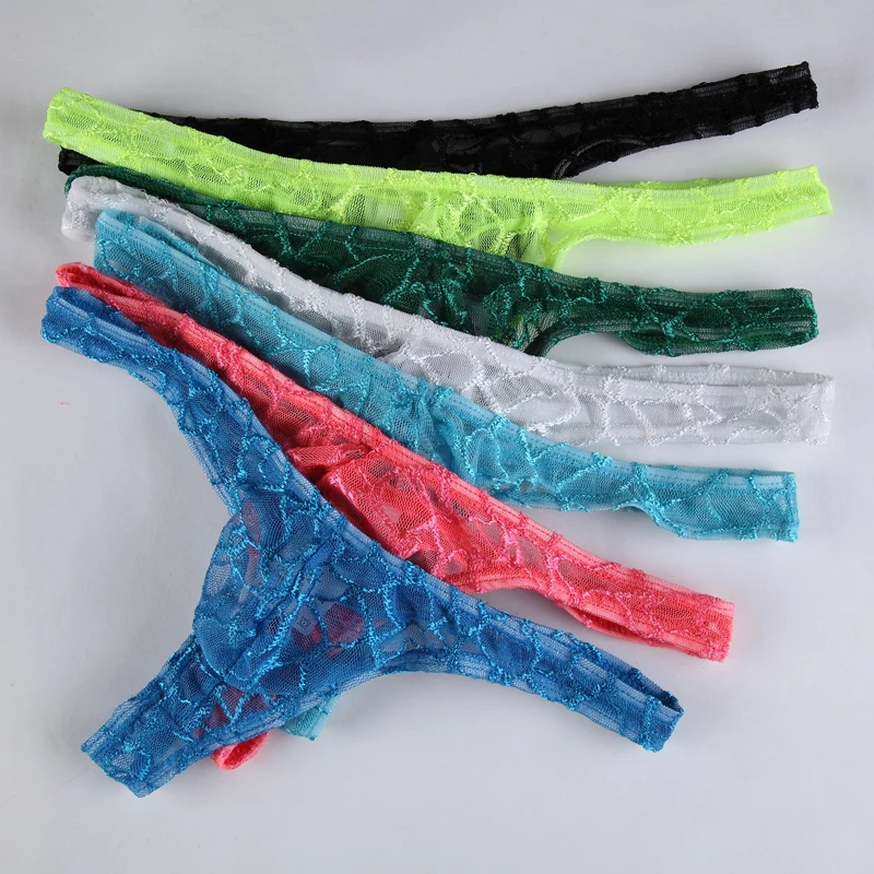 Мужское нижнее белье сексуальные кружевные трусики танга прозрачные с Т