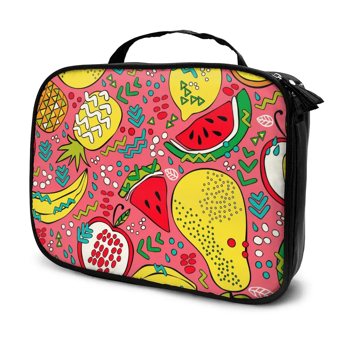 

Multifunction Cosmetic Bag Bright Summer Fruits Women Makeup Bag Toiletries Grooming Kit Travel Insert Organizer Case Handbag