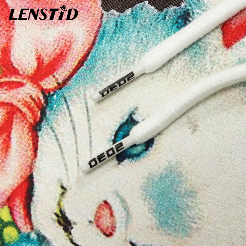 

LENSTID Men Hip Hop Winter Fleece Pullover Hoodies Cute Rabbit Carrot Print Harajuku Streetwear Casual Cotton Hooded Sweatshirts