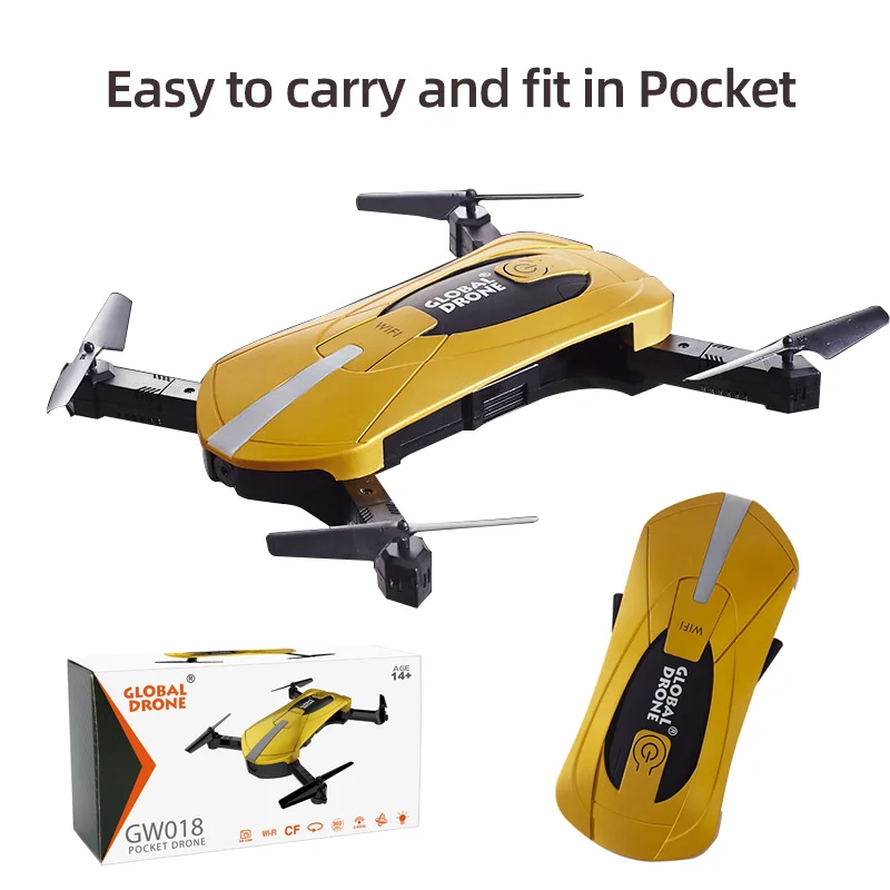 RC складной мини Дрон GW018 Профессиональный карманный селфи Квадрокоптер с HD 720P WIFI