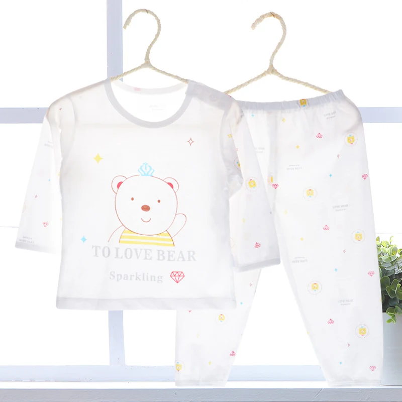 Детские пижамы для мальчиков и девочек летняя тонкая детская одежда сна из