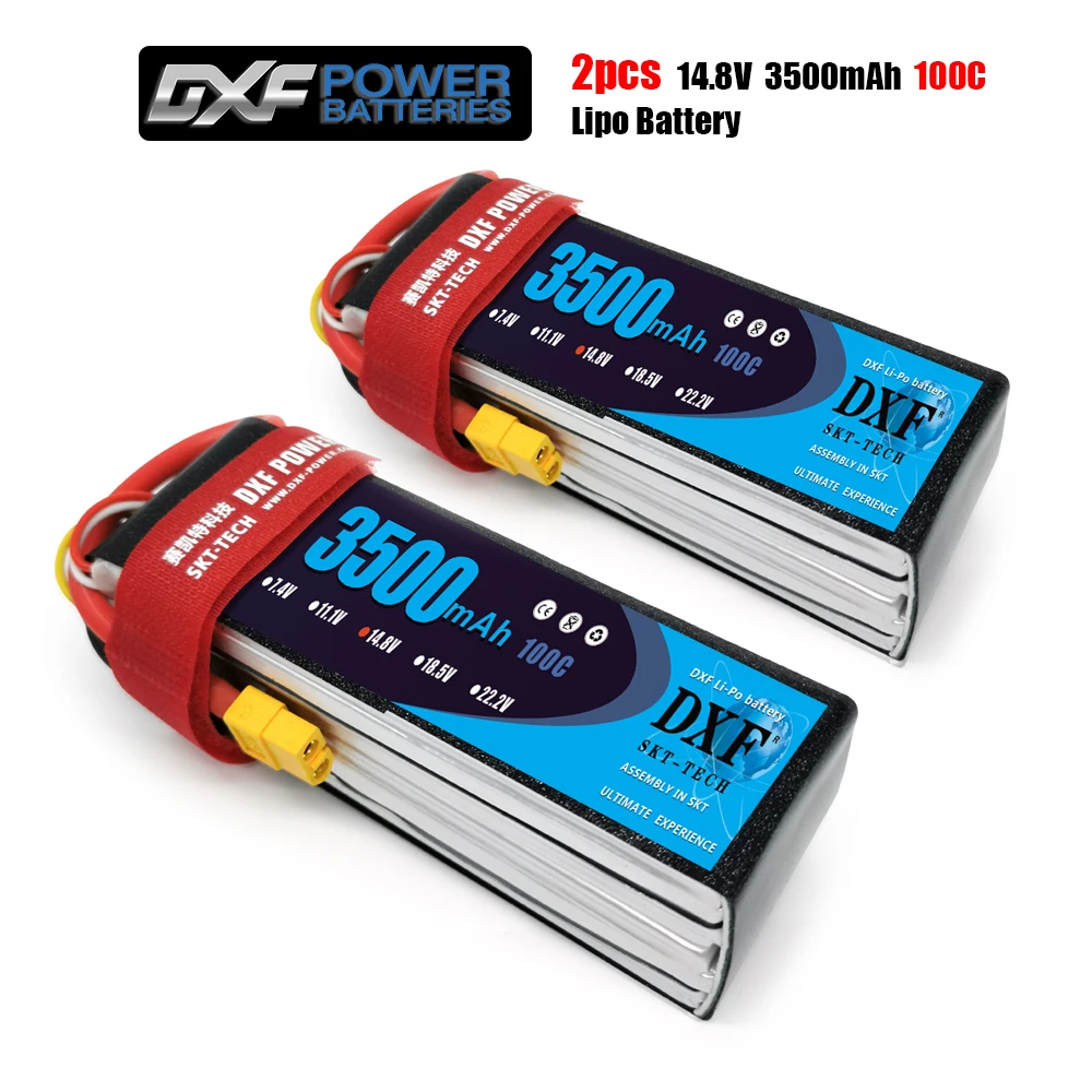 

DXF 3500mAh 14,8 V 100C-200C Lipo батарея 4S XT60/DEANS/XT90/EC5 для AKKU Drone FPV Truck four axi Helicopter RC Car Airplane
