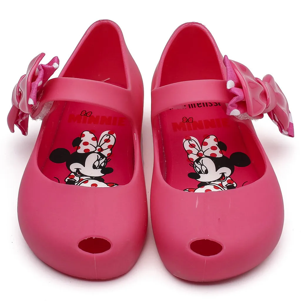 Mini Ultragirl+ Minnie II; Новинка года; прозрачные сандалии с бантом для девочек; детские сандалии Melissa; детская нескользящая обувь