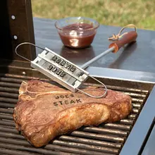 Hot sale Printed Barbecue Wooden Handle Stamp Grill Meat DIY Steak Branding Iron Tool BBQ Kitchen dropshipping