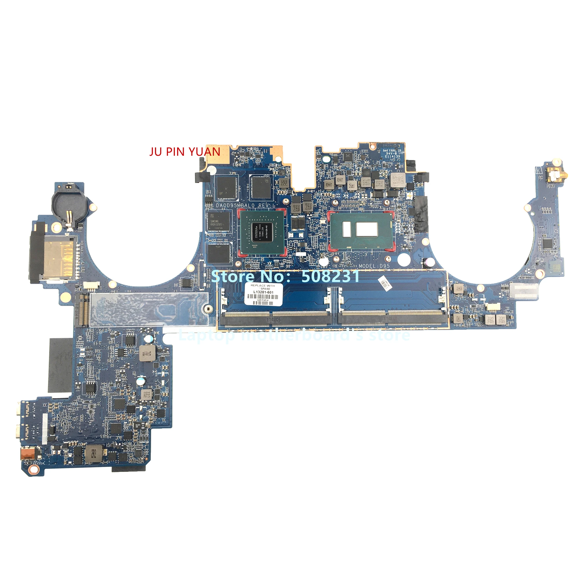 Материнская плата для ноутбука HP ZBOOK X2 G4 L13281-601 DA0D95MBAL0 L13281-001 с SR3L8 I7-8650U CPU N17M-Q3-A2 GPU DDR4