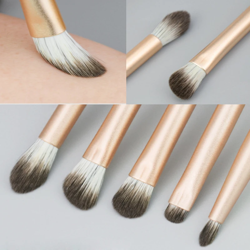 

5 Pic Eyeshadow Brushes Set Soft Fiber Hair Sticky Powder Makeup Brush For Eye Professional Blooming Trimming Beauty Tool Kit