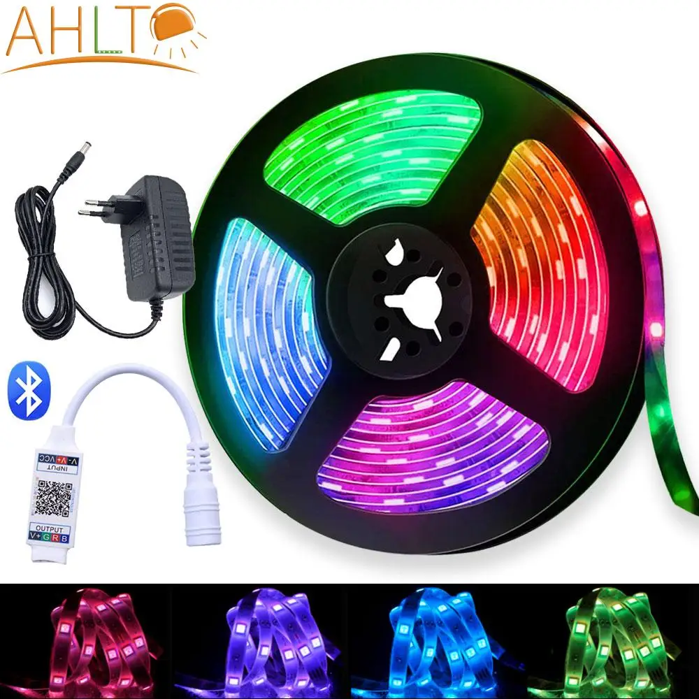 

LED Light Strips Btooth Controller Flexible RGB 5050 Decoration BackLight Lamp Night Lights Luminous String for Bedroom Neon 12V