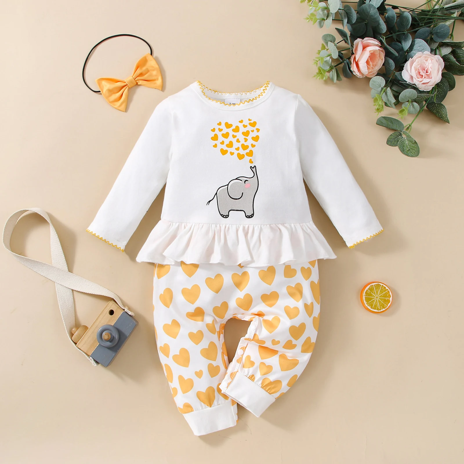

Ma & Baby 0-18M комплект одежды для новорожденных девочек с мультяшным рисунком зеленые брюки осень весна наряды костюм D84