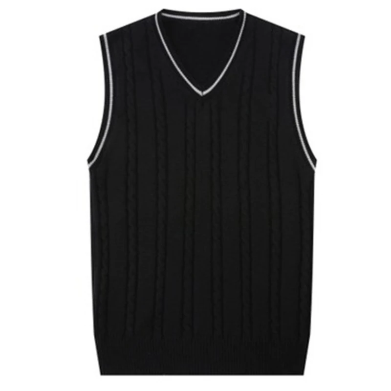 Свитер мужской модный без рукавов Вязанный жилет пуловер с - Цена: 