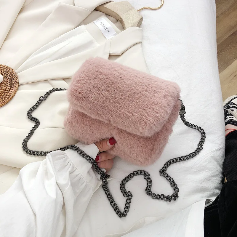 

Bags Handbags 2020 New Furry Messenger Bag Fashion Lady Chain Autumn and Winter Personality One-shoulder Plush Bag Shopping Bag