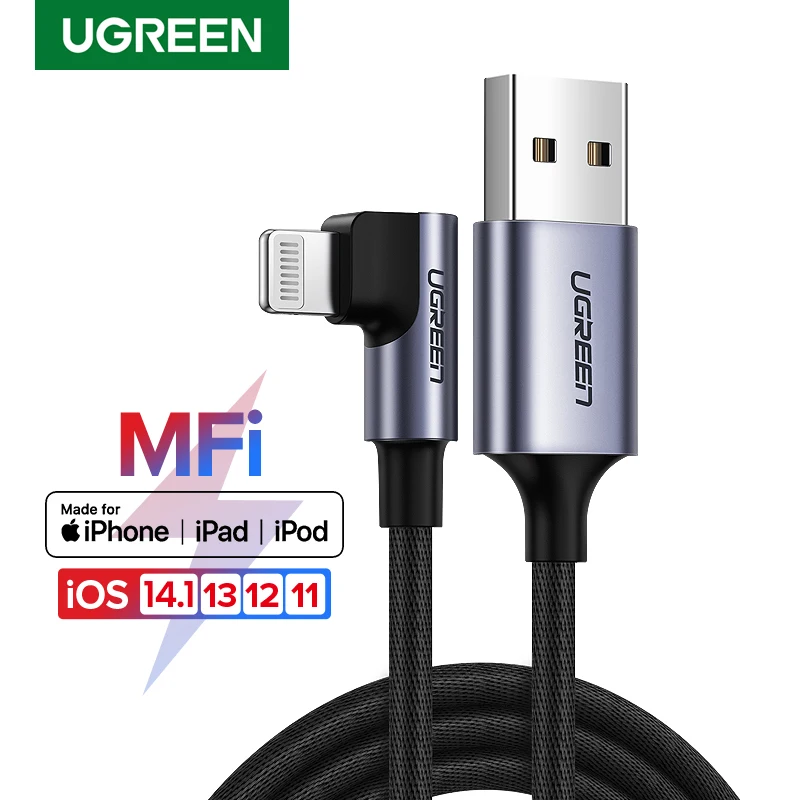 Ugreen 90 grados Certificado de IMF Cable de iluminación USB cargador para...