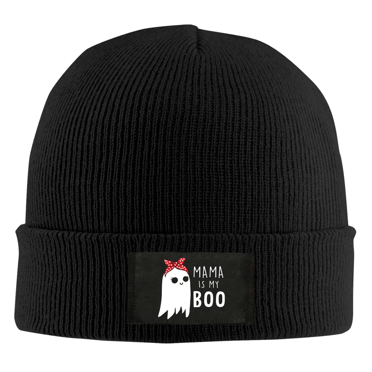 

Женская зимняя шапочка с рисунком в виде черепа