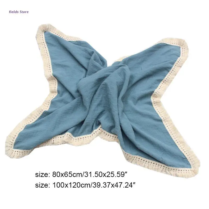 

Newborn Swaddle Muslin Unisex Tassel Infant Swaddle Wrap Baby Blanket Receiving Blanket