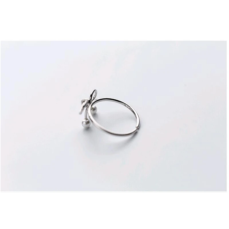 Trustdavis 100% твердый Стерлинговое Серебро 925 пробы бант синтез жемчужные кольца