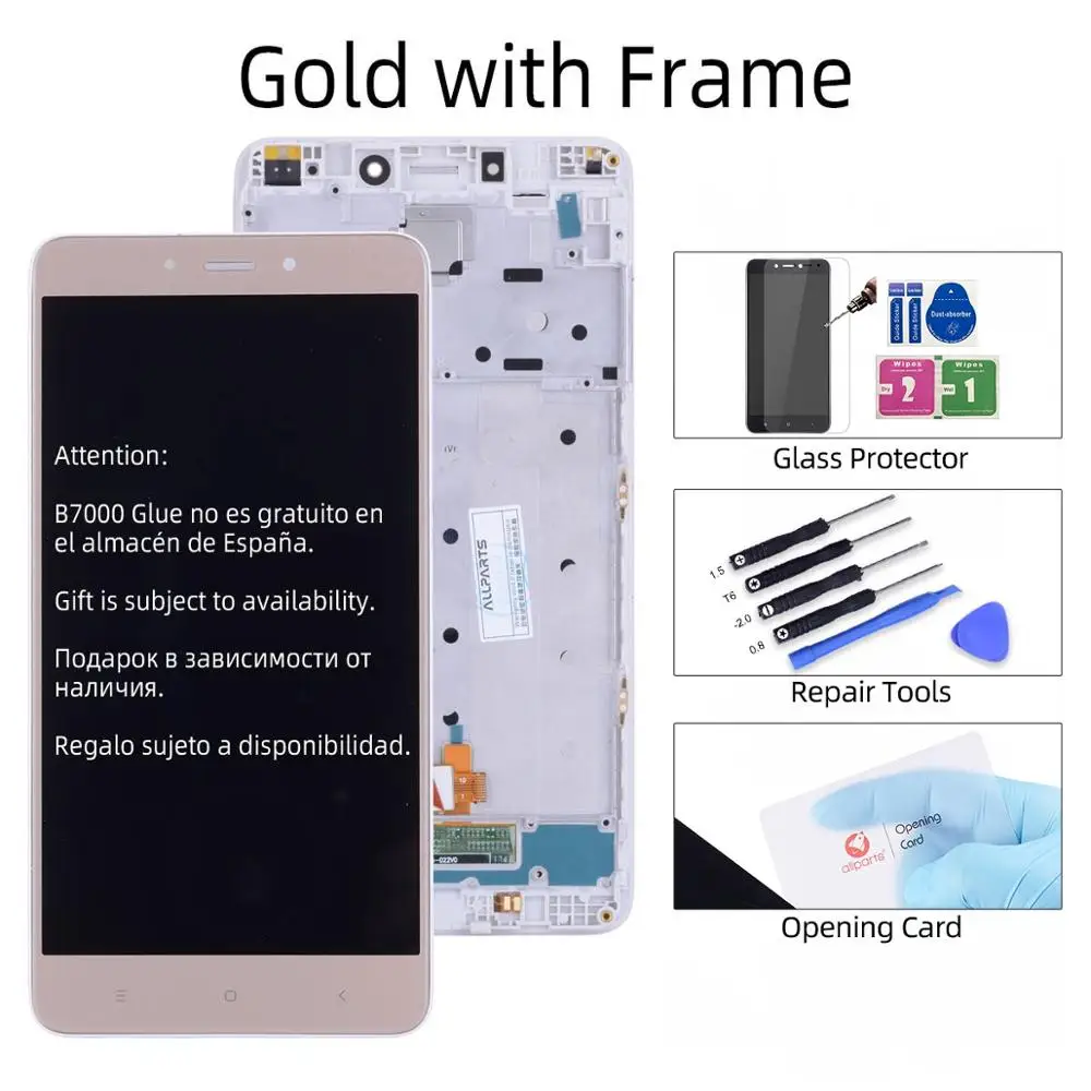 5,5 дюймов дисплей для Xiaomi Redmi Note 4 ЖК-сенсорный экран дигитайзер с рамкой ЖК-для Xiaomi Redmi Note 4 дисплей - Цвет: with Frame Gold