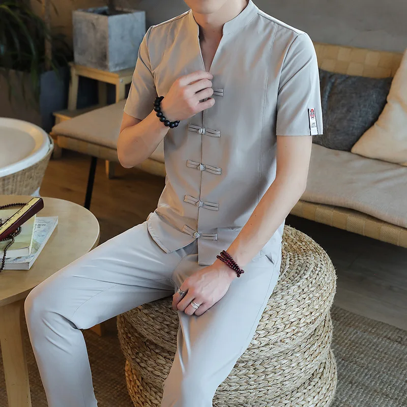 2019 комплект из 2 предметов новый летний Модный повседневный мужской костюм с