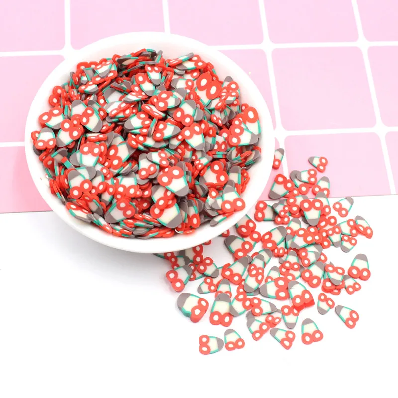 Cherry 100 г/лот, полимерная Горячая глина, разбрызгивает цветные фруктовые смайлики, конфеты, разбрызгивает для поделок, сделай сам, для изготовления ломтиков ногтей, материал для слизи - Цвет: Cherry