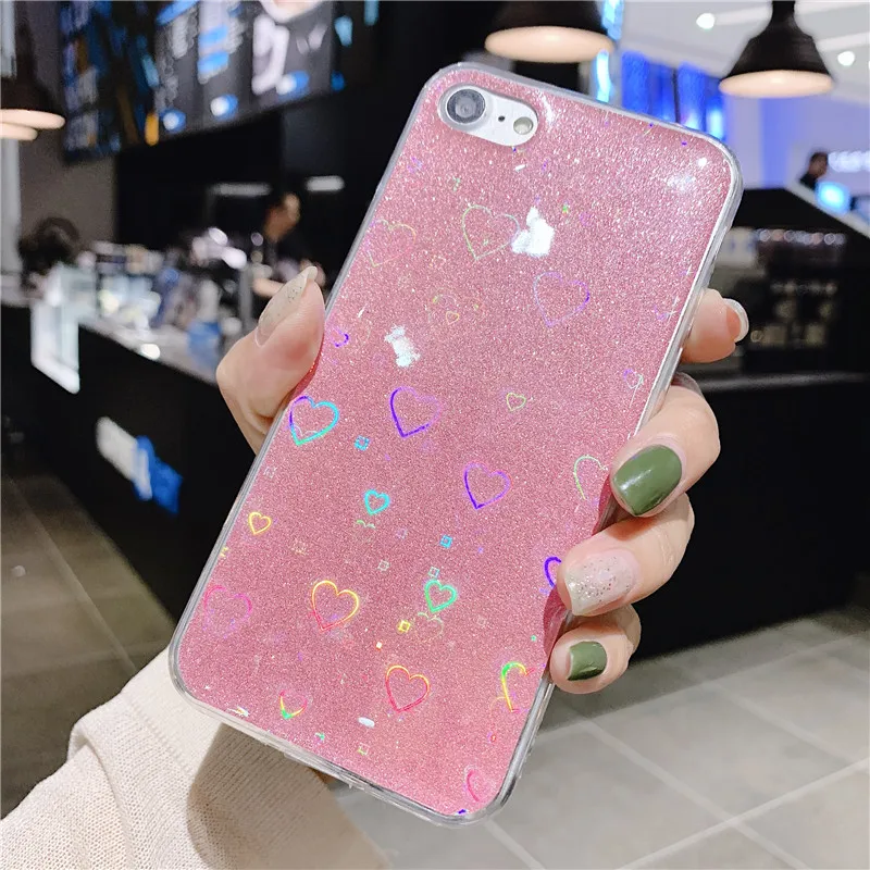 Глянцевый чехол Jamular в форме сердца для iPhone 7 8 Plus X XS MAX XR 6 6S блестящий мягкий