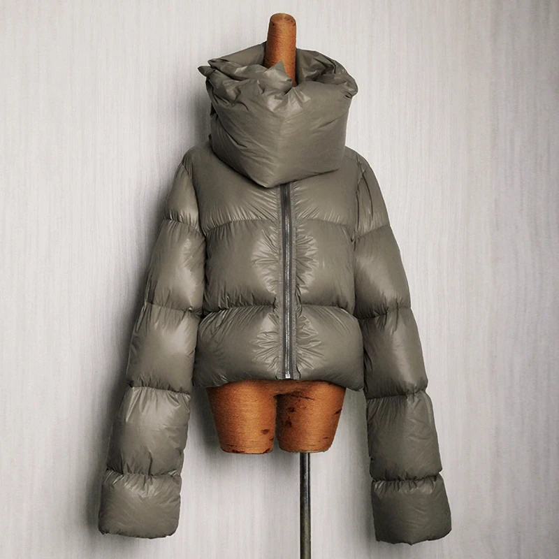 

2019 Winter Thick Warm Women Down jacket Long sleeve Loose Female Short Down coat Solid color Casual Zipper Outwear YNZZU 9O033