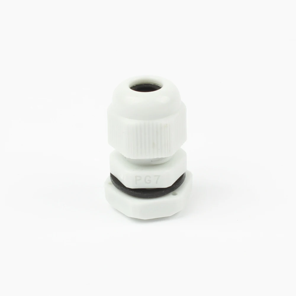 10pcs IP68 PG7 PG9 PG11 PG13.5 PG16 Wire Cable CE White Black Waterproof Nylon Plastic Gland Connector with Gasket|nylon cable gland|cable