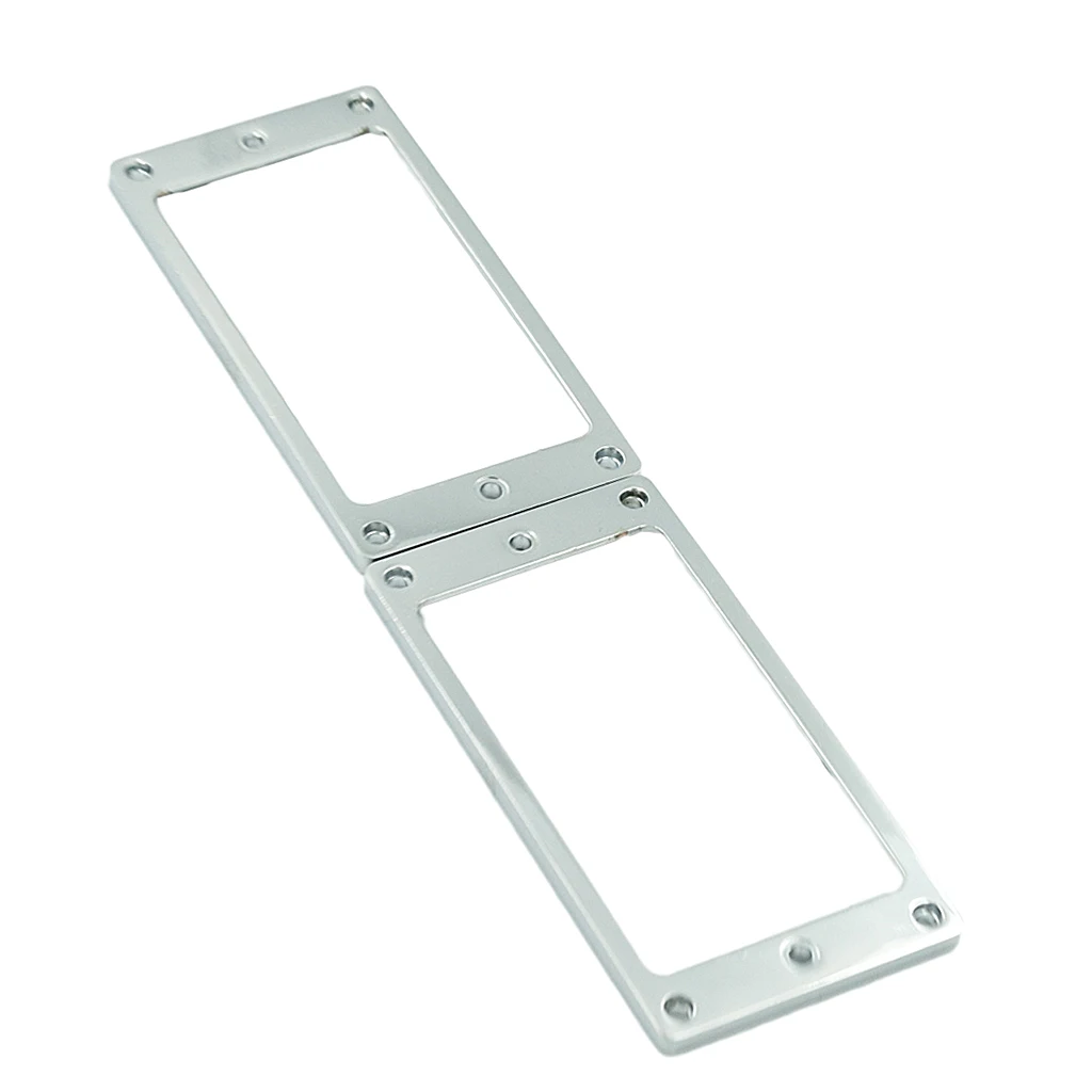 

Pack of 2 Flat Humbucker Pickup Mounting Rings for Electric Guitar - Silver
