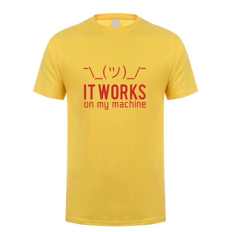 Летние мужские футболки, Забавные футболки с надписью «Geek It works on my machine», мужские хлопковые футболки с коротким рукавом и компьютерным программатором, OZ-148 - Цвет: Daisy