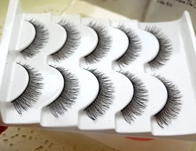 wholesale 5 pairs Makeup Cotton stem Handmad Natural Fashion False Eyelashes Soft long Eye Lash Cosmetic Free shipping | Красота и