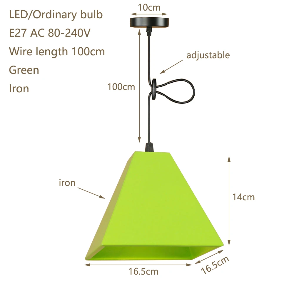 Лофт кантри Железный окрашенный подвесной светильник светодиодный E27