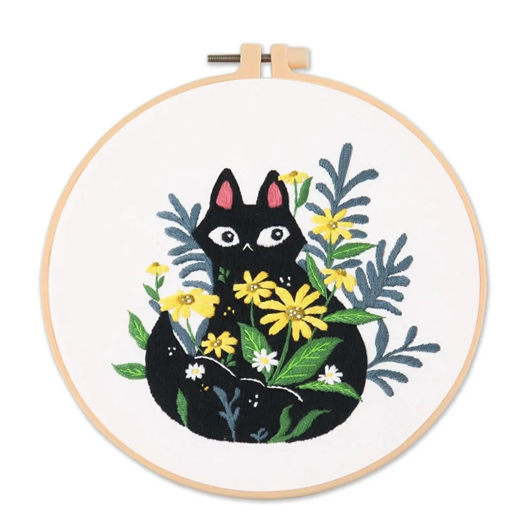 

DIY Cartoon Plants Embroidery Kits Flower Painting Handicrafts DIY Material Needlework Tools Beginner Cross Stitch Sewing Kit