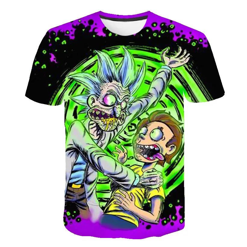 2019 camiseta de marca moda verano dibujos анимиды Рик и Морти 3d imppresión hombres/mujeres хип хоп camiseta|Мужские