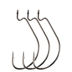 FISH KIN 50 шт.лот рыболовные мягкие крючки для червя из высокоуглеродистой стали, широкие рыболовные крючки с супер замком, мягкие крючки для приманки 2 #-50, рыболовные снасти