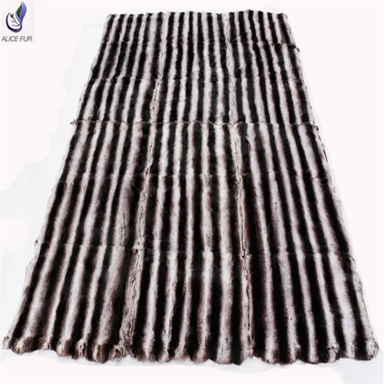 Заводская поставка Роскошное Одеяло из натурального меха шиншиллы кролика