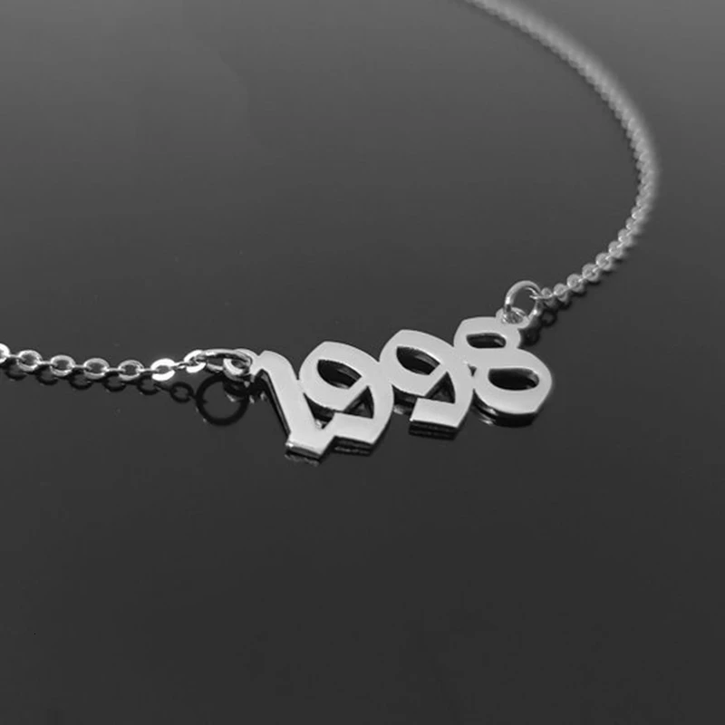 

Stainless Steel Jewelry Birth Year Necklace For Women 1993 1997 1998 2020 Men Number Pendant Necklaces Couple Souvenirs Gifts