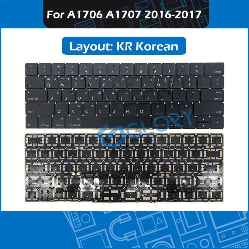 

Новая A1706 A1707 Клавиатура для ноутбука Замена клавиатуры для Macbook Pro retina 13 "15" Late 2016 Mid 2017 Корейская клавиатура