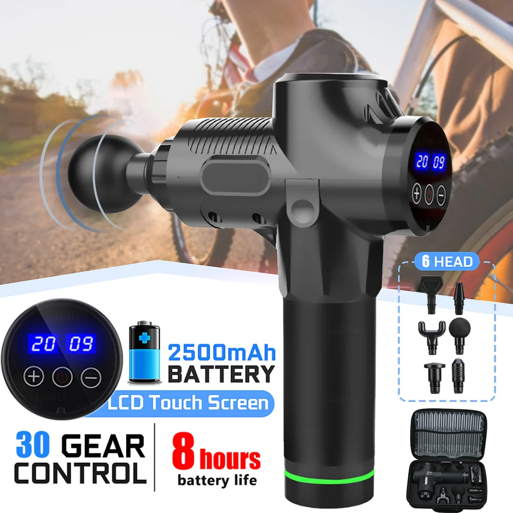 Массажный пистолет с ЖК-дисплеем Электрический массажер для тела мышц