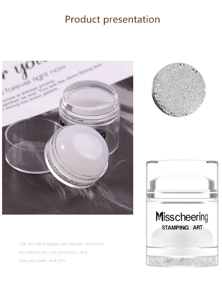 Двухсторонний силиконовый штамп для ногтей со скребком зеленый прозрачный набор