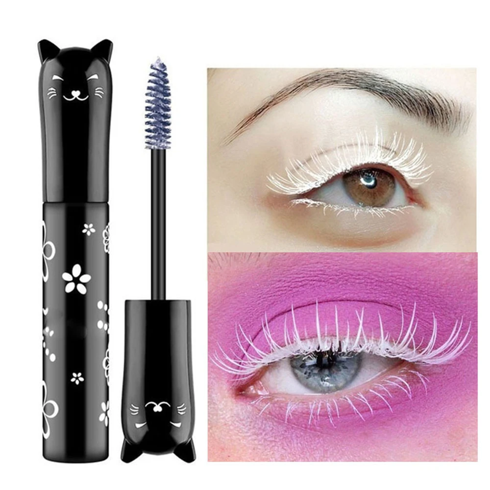 Милая Радужная волокнистая тушь для ресниц с котом красочная Очаровательная