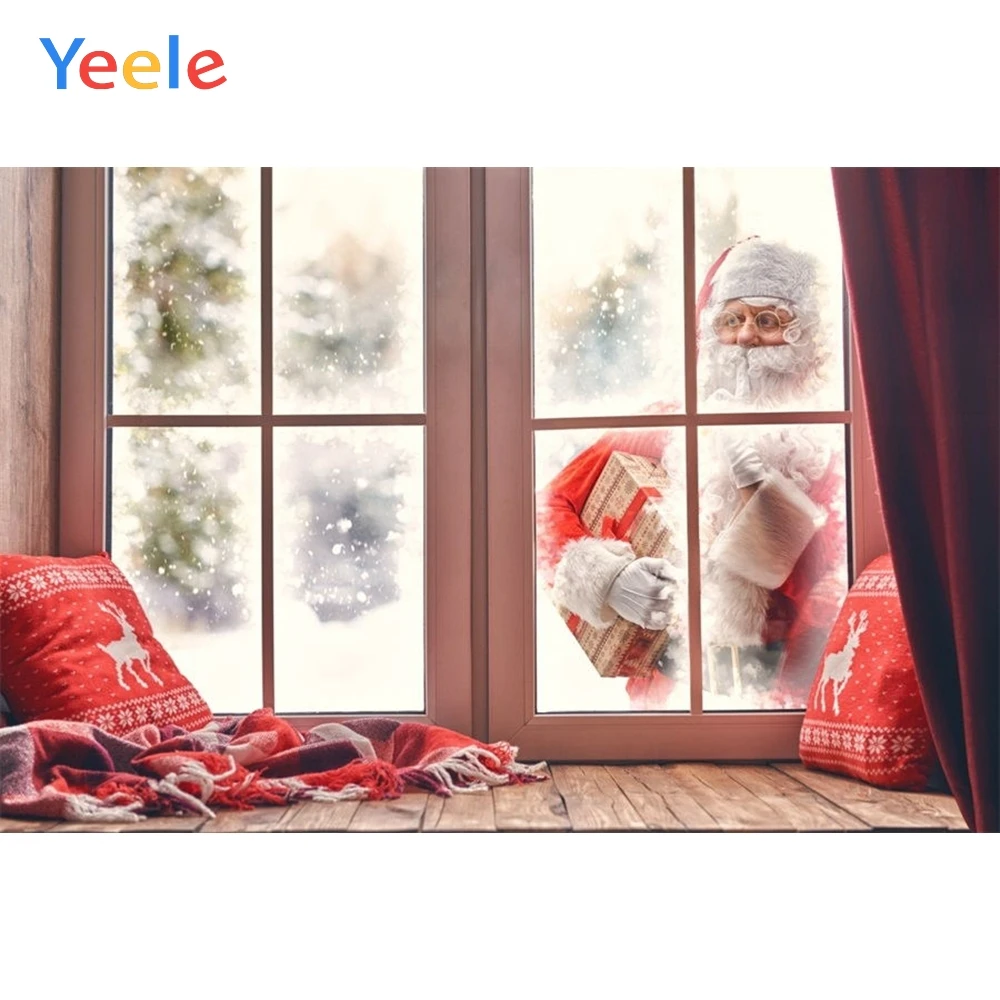 Yeele Рождественский фон Санта Клаус окно подарок Зимний снег фотография Фон