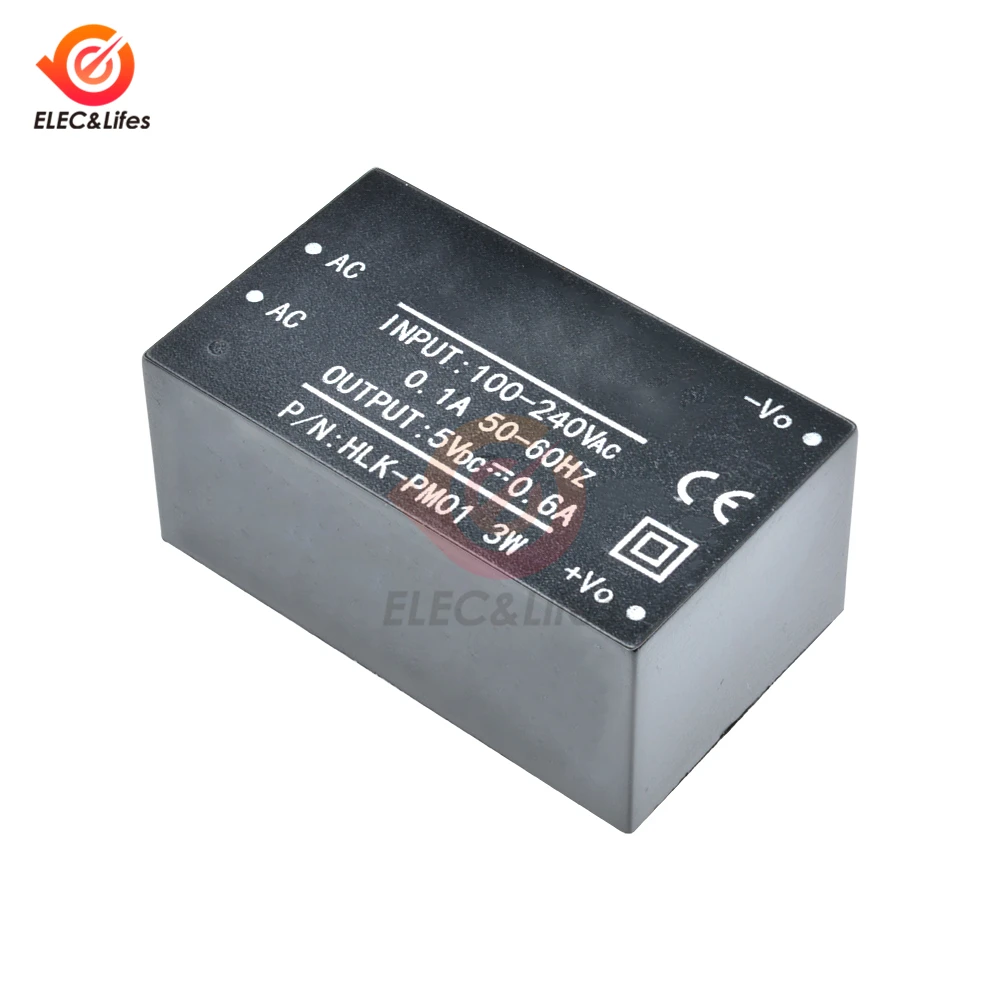 AC-DC 220V до 3,3 V 5V 12V Мини модуль источника питания с HLK-PM01 HLK-PM03 HLK-PM12 Шаг вниз переключатель, модуль источника питания с сертификацией UL/CE