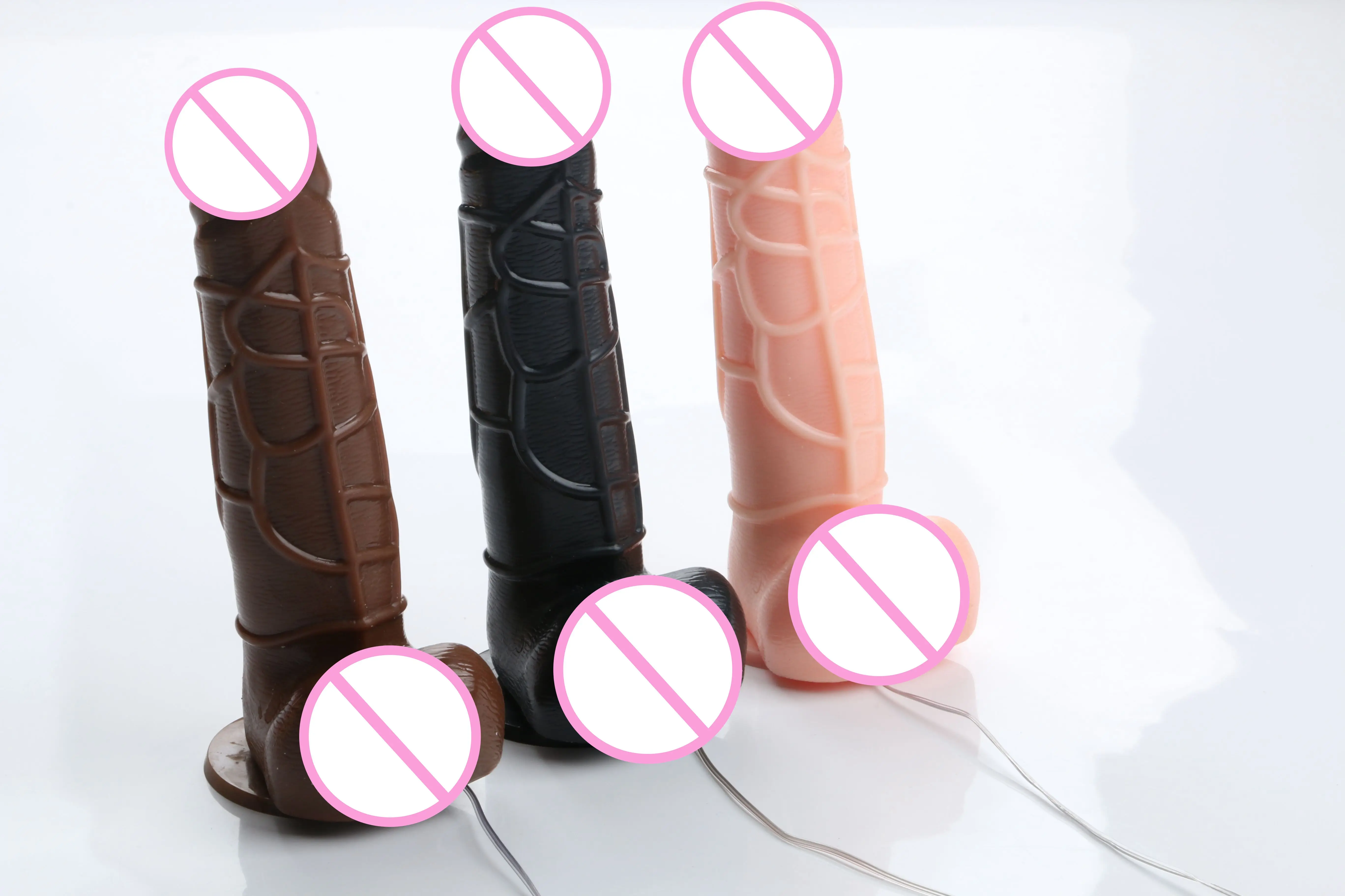 Реалистичный силиконовый фаллоимитатор на коже большой пенис с присоской