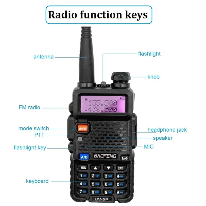 Baofeng UV-5R 8W Amateur Walkie Talkie UV 5R Ham Radio Station Dual Band CB Radio Scanner hf Transceiver UV5R for Truckers