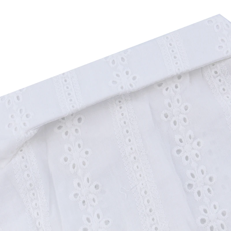 

Ladies Shirt Lapel White Round Neck Hollow six-leaf Flower Fake Collar Chiffon Fake Shirt Tie Decoration Colalr Girl Doll Collar
