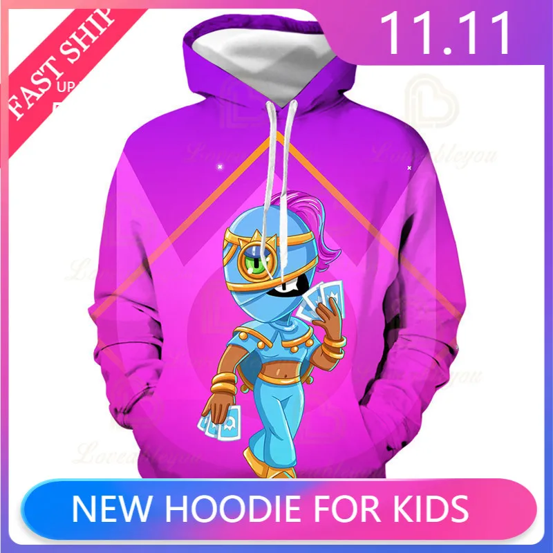 

8 To 19 Years Kids Sweatshirt Brawings Cartoon Tops Teen Clothes POCO Shelly Shooter Game MAX 3D Printed Hoodie Boys Girls