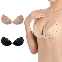invisible strapless bra silicone breathable chest stickers 12 cup adhesive chest patch solid color hollow support bra