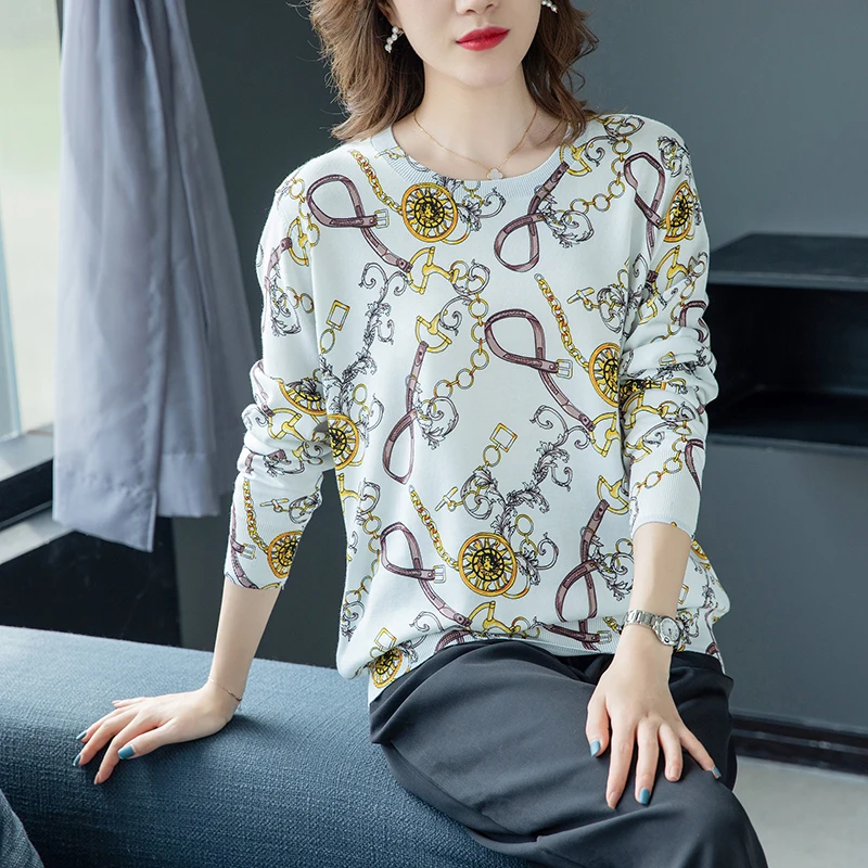 Элегантный свитер женские повседневные Модные свободные свитера и пуловеры