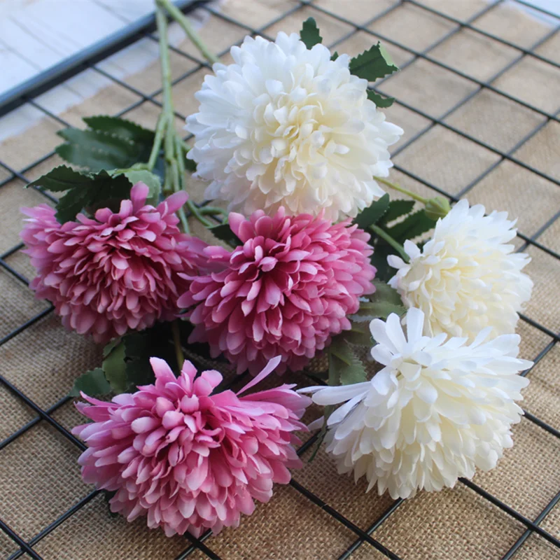 Красивая Хризантема ветвь цветка шелк искусственный цветы для свадебных